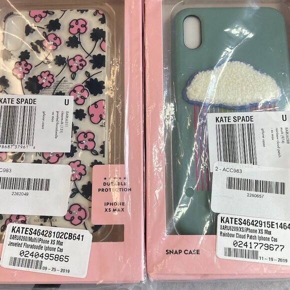 kate spade iPhone XS Max Phone Cases Jeweled Floradoddle / Rainbow Cloud Patch - Picture 3 of 14